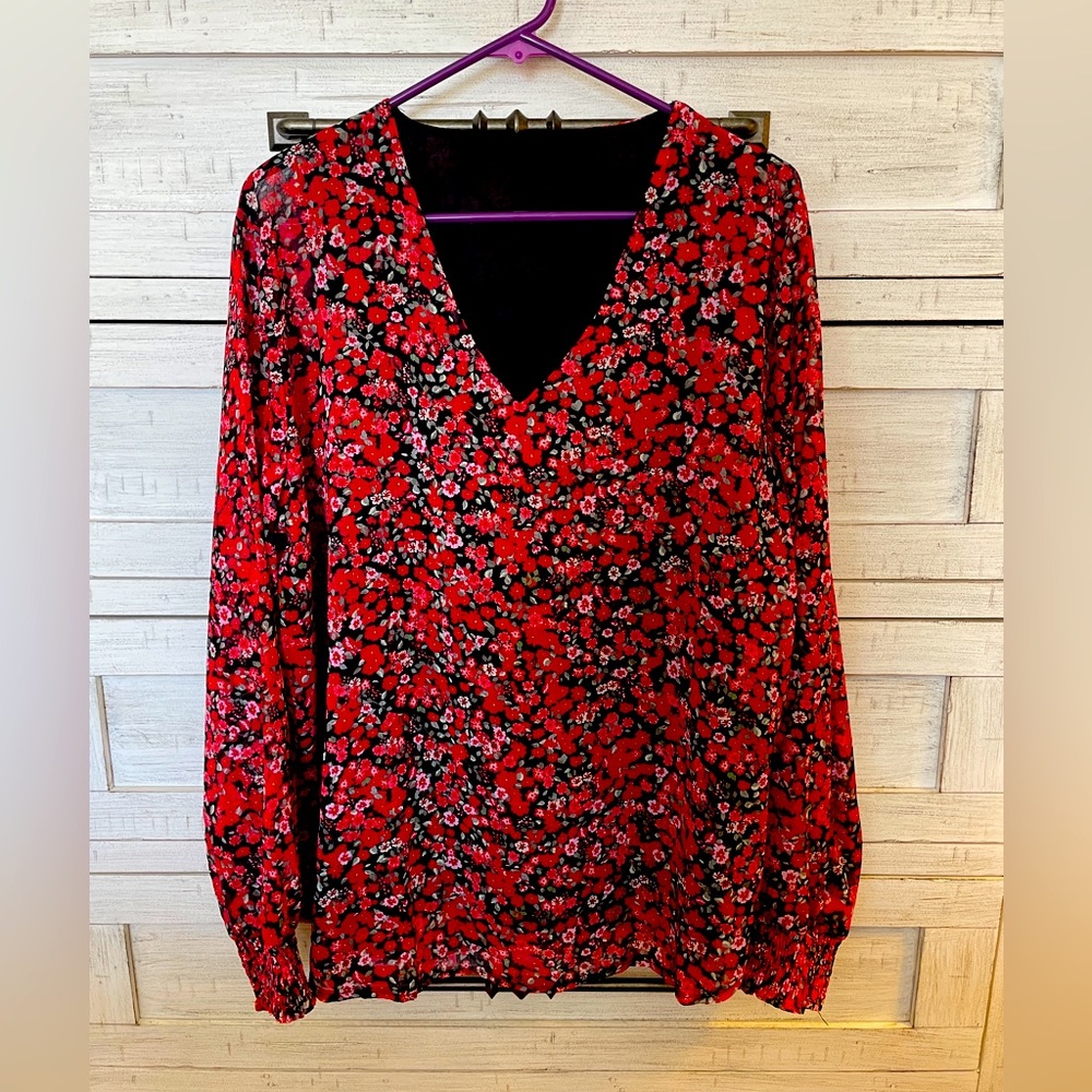 Sheer flowered blouse